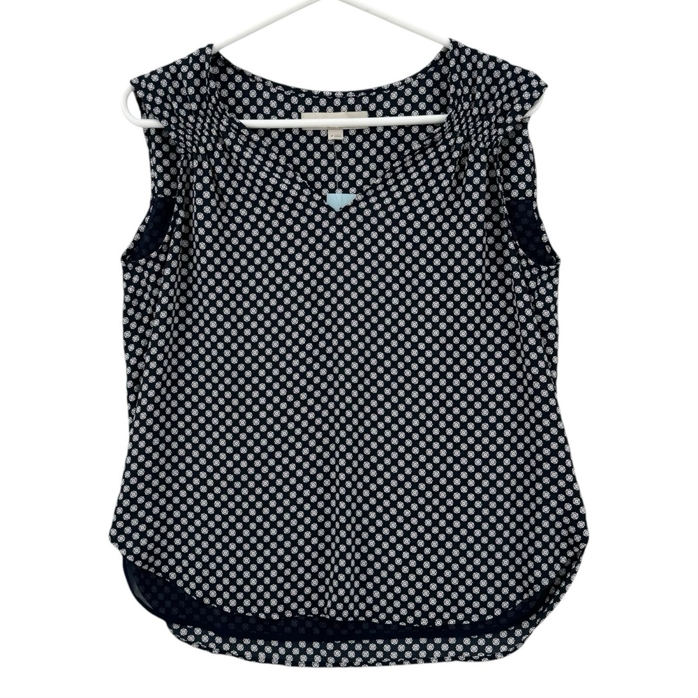 Ann‎ Taylor Loft Top Womens Small Petite Printed Chiffon Lined Tank Blouse NWT